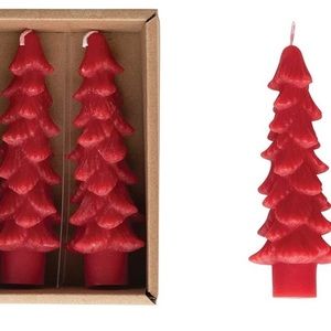 Unscented Pine Tree Taper Candles By Creative Co-op  ~~  Set of 2